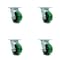 Service Caster 4 Inch Green Poly on Cast Iron Caster Set with Roller Bearing and Swivel Lock SCC-30CS420-PUR-GB-BSL-4 - alternate 1